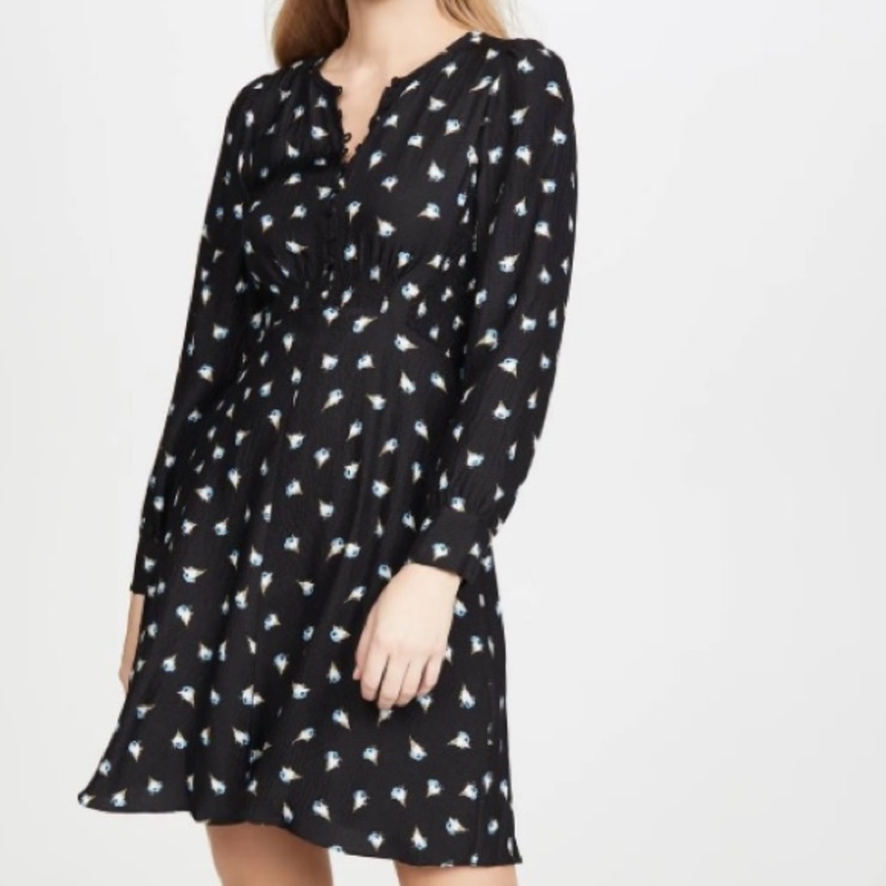 Rebecca taylor BRIGETTE FLEUR HAMMERED floral SILK DRESS